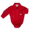 Bullred baby fishing outfit clothes red color