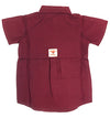 Kids Toddler fishing shirts authentic vented back burgundy color