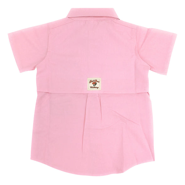 Kids Toddler Girls fishing shirts authentic vented back pink color