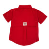 Kids authentic fishing shirts vented back red color