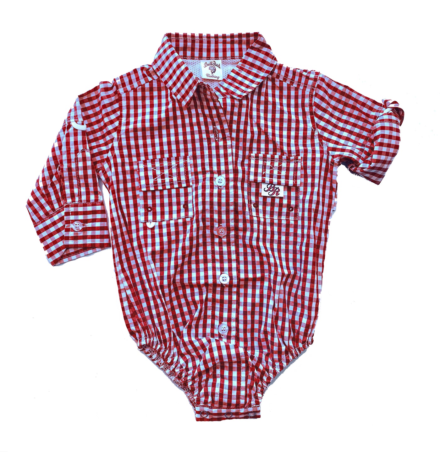 Baby/Infant Fishing Onesies | Baby Fishing One Piece Bodysuit Snapsuit 9 Month / Navy Gingham