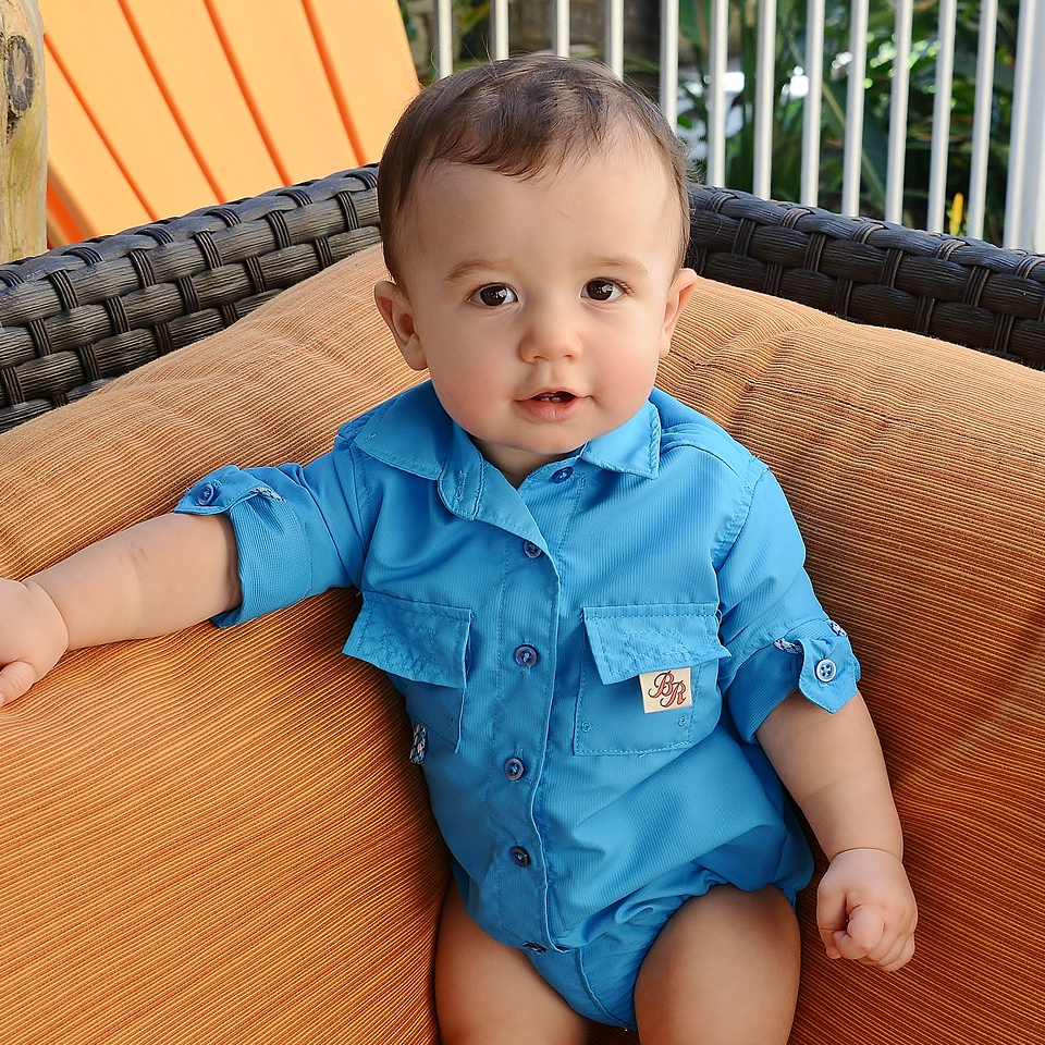 BullRed Clothing The Original Infant Fishing Shirt, Infant Unisex, Size: 18 Months, Blue