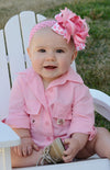 Bullred baby girl fishing shirt pink color